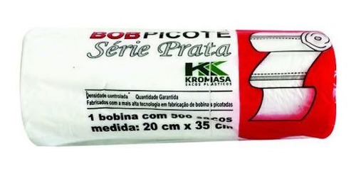 10 Bobina Picotada P/ 1kg - 20x30cm C/ 500 Sacos Hiper Roll