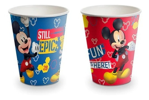 Vasos Mickey Mouse 6 Unidades Cumpleaños Original Argos