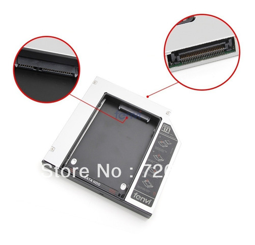 Imagen 3 de 5 de Caddy Pata A Sata 9,5mm Segundo Disco Notebook Hdd Sata Ssd