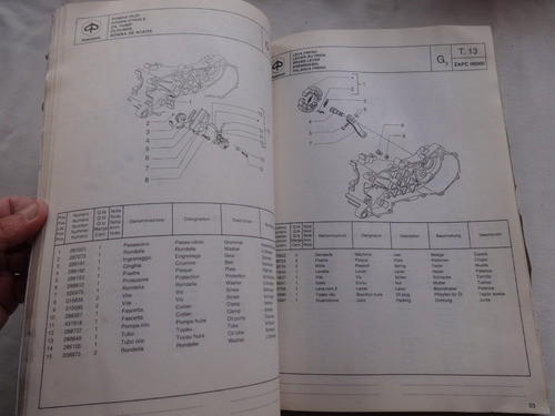 Manual Despiece Piaggio Zip Rst 1996 Moto Vespa Catalogo (Usado)