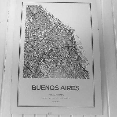 Afiche Arte Plano Buenos Aires - 69 Cm. X 49 Cm