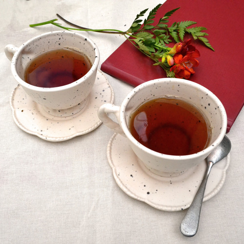 Plato Cerámica Flor Opaco Crema Relieve Café Té Pl Deco