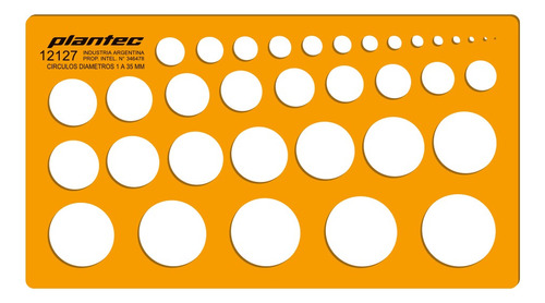 Plantilla Círculos De Diámetros 1 A 35 Mm Plantec X 1un.