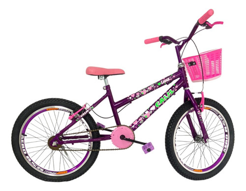 Bicicleta Aro 20 Infantil Calil Bike Luna Menina C/ Cestinha