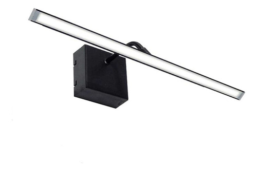 Aplique Pared Cuadros Movil Luz Led Fria 60cm Cuadra Negro Gioluce