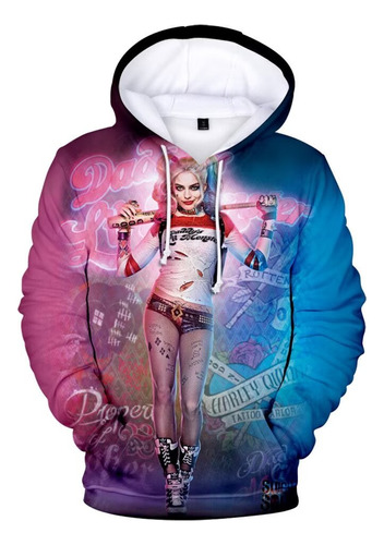 Sudadera Creative Pattern Suicide Squad Harley Quinn Smile