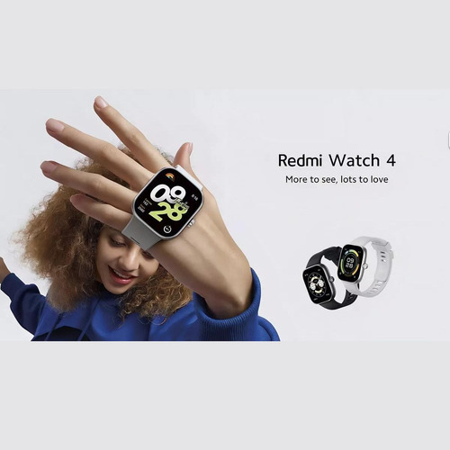 Smartwatch Redmi Watch 4 Pulseira Tpu Preto Mesh Preto Cinza