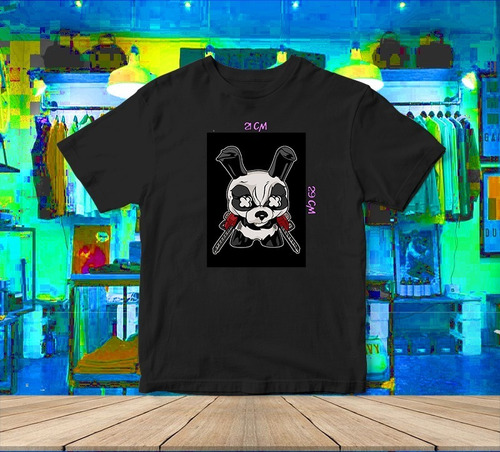 Playera Angry Panda- Algodon 100% / Unisex/negro