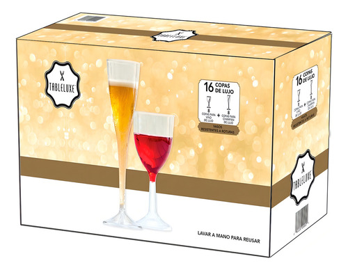 Copas De Lujo Para Vino Y Champagne Tableluxe 16 Piezas Color Transparente