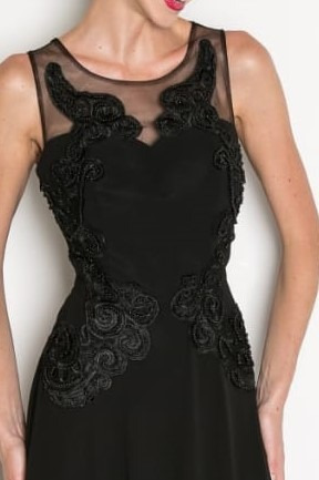 Imagem 3 de 8 de Vestido Festa Longo Rendas Preto Bordado Pérolas