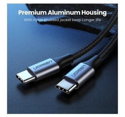Imagen 4 de 6 de Cable Carga Datos Usb Tipo C A Usb-c Cable De 60 W X 2 M