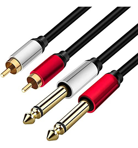 Yeung Qee 2 Cables De 0.250 In A 2rca, Doble Conector Estére