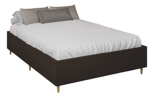 Cama Box Base Queen Para Colchão Desmontável Toronto Dobuê Cor Marrom