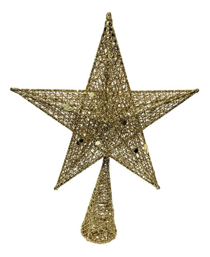 Puntal Estrella 30 Cm Oro Árbol Navidad - Sheshu Navidad