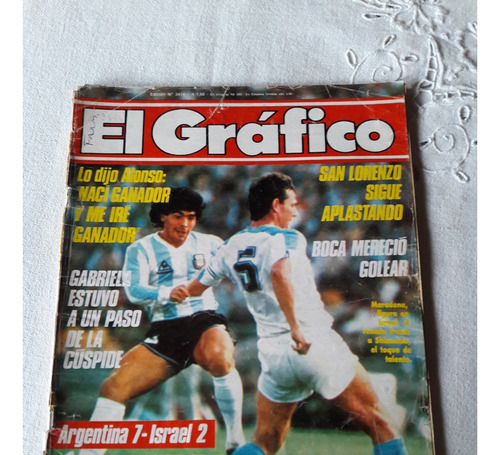 El Gráfico Nº 3474 6/5/1986  Argentina 7 Israel 2 Maradona