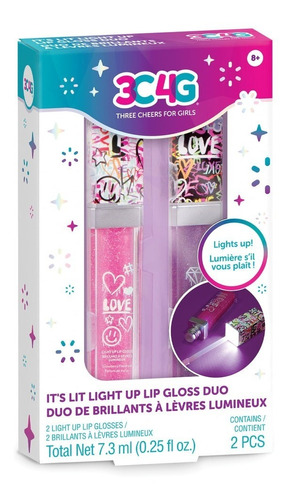 Set De 2 Brillos Labiales Con Luz ! Niñas. Make It Real Mpuy