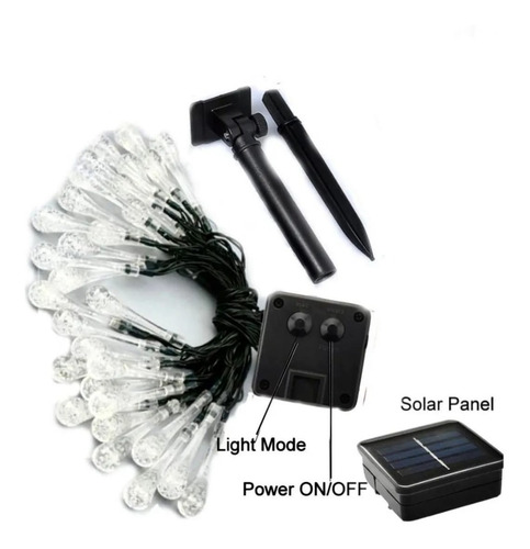 Imagen 8 de 9 de Pack 3 Luces Navideñas 30led Gotas Guirnalda Solar