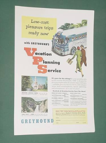 Publicidad Antigua Greyhound Con Colectivo Importada