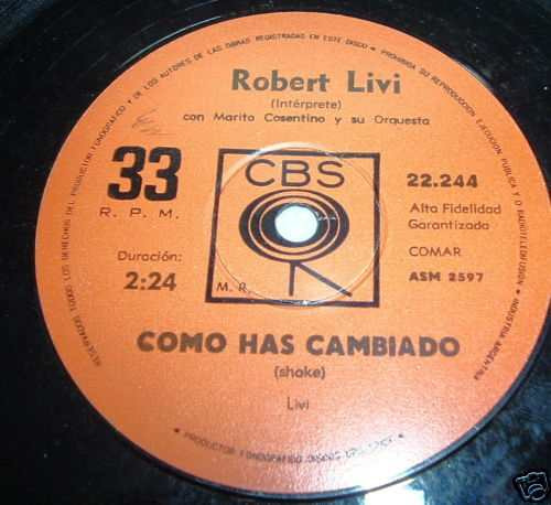 Robert Livi Nos Amamos / Como Has Cambiado Vinilo Simple Arg