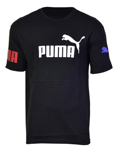 Remera Puma Power Colorblock Tee Adp Hombre Black/warm Earth