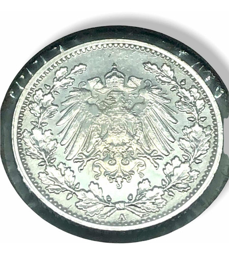 Moneda Plata Ley 0.900 1/2 Marco Imperio Alemán Año 1919-a (Usado)