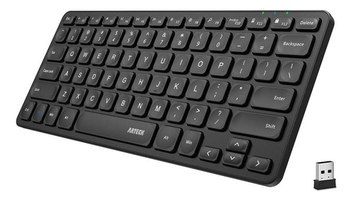 Teclado Bluetooth Inalambrico Para Pc | Arteck 2.4g / Negro