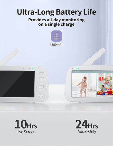 Monitor De Video Para Bebé, Cámara De Video De Pantalla Divi