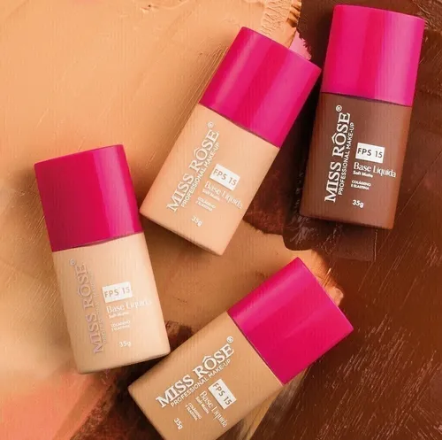 Base de maquiagem líquida Miss Rose FPS 15 Soft Matte Base Líquida Soft  Matte FPS 15 Cor 12 - Miss Rôse tom 12 - 25mL 35g | Parcelamento sem juros