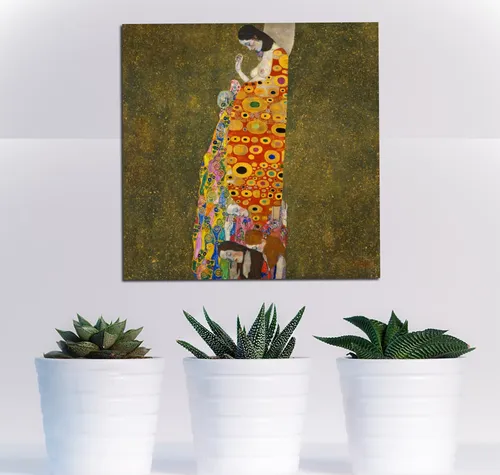 Cuadro 45x45cm Klimt Hope Esperanza Gustav Pintor Arte Mujer