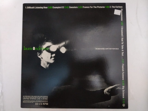 Laurie Anderson Selections From United States Live Lp Promo