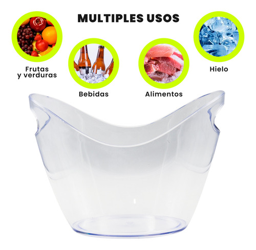 Hielera Cubeta Transparente Para Botellas Cerveza Vino 4l