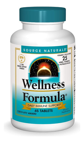 Source Naturals Vitaminas Wellness Formula 45 Tabletas Sabor Sin Sabor