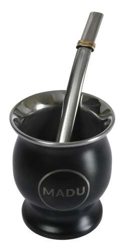 Imagen 3 de 8 de Mate De Acero Inox Termico Premium Bombilla Chata Madu