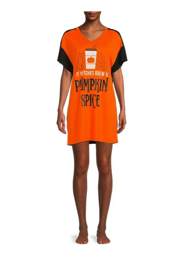 Camisón Para Dormir Mujer Halloween Pumpkin Spice Importado