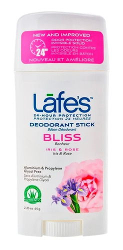 Imagem 1 de 3 de Desodorante Natural Twist Stick Bliss 63g Lafes Sem Alumínio