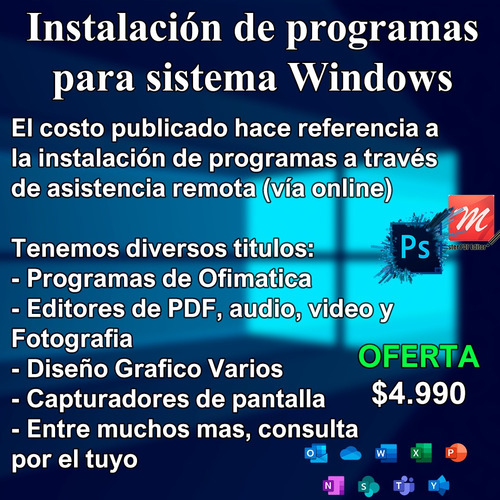 Imagen 1 de 1 de Instalación De Programas Windows