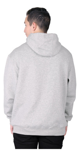 Med - Gris Jaspe - Sudadera Hombre Moda Con Capucha Gris Fur