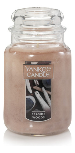 Vela Aromática Yankee Candle Jar Large Color Marrón Fragancia Seaside Woods