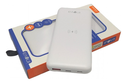 Powerbank Bateria Indução Extra Power Wireless Usb Qualidade Cor Branco