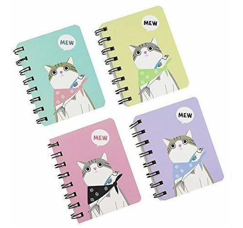 Cuaderno Espiral, Block N Aimeio 4 Pack Memo Books Mini Cart