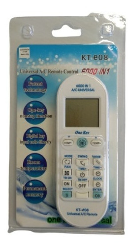 Control Remoto Universal Aire Acond. Split Kt-e08 4000 Codigos