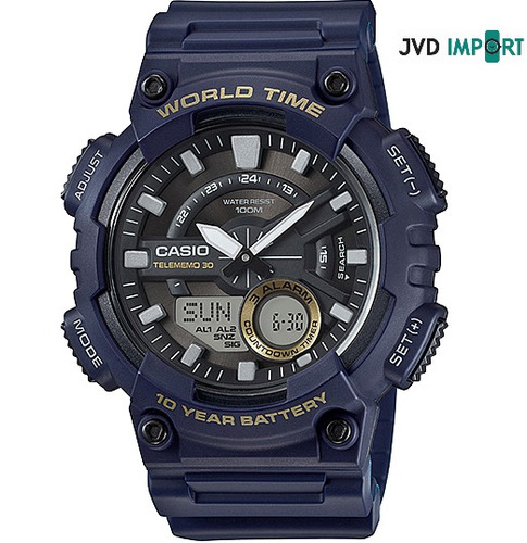 Reloj Casio  Aeq-110w-2av Azul Oscuro - 100% Original