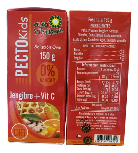 Pectokids Jengibre+ Vit C 150g 0% Azúcar