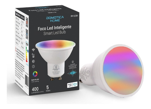 Foco Led Inteligente Wifi Gu10 Rgb+cct 400lm Alexa & Google Color De La Luz Rgb
