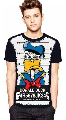 Camisa, Camiseta Adolescente Legal Pato Donald Preso Top