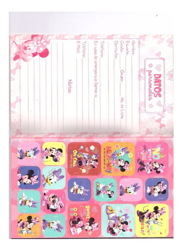 Libreta De Tareas Minnie Mouse 6 Piezas