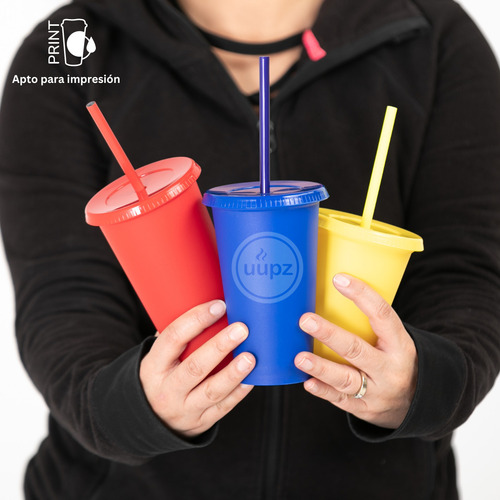 10 Vasos Reusables Tipo Star 20 Oz Con Tapa Plana Color Morado Pastel