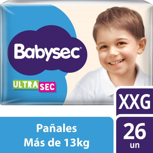 Pañales Babysec Ultrasec Hiperpack Xxg Paquete  26 Pañales