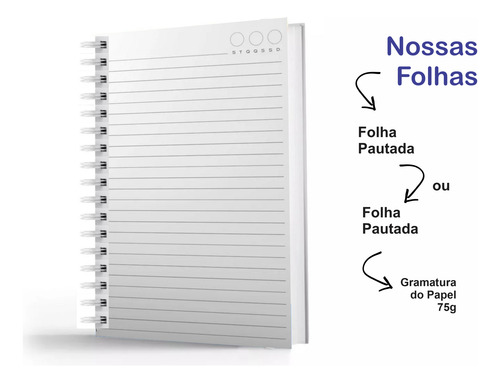 Caderno Personalizado Com Sua Logo 21x29 Com 80 Fls 70 Unid