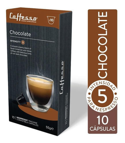 10 Cápsulas De Café Caffesso Chocolate - Para Nespresso